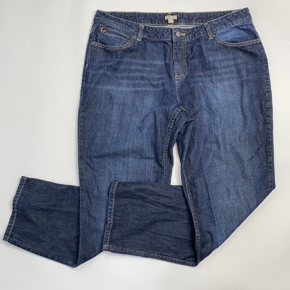 J. Jill Dark Wash Straight Leg Jeans Size 16 - Picture 1 of 10